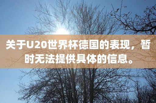 关于U20世界杯德国的表现，暂时无法提供具体的信息。