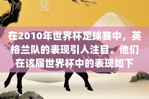 在2010年世界杯足球赛中，英格兰队的表现引人洛阳市法福文化传播有限公司注目。他们在该届世界杯中的表现如下