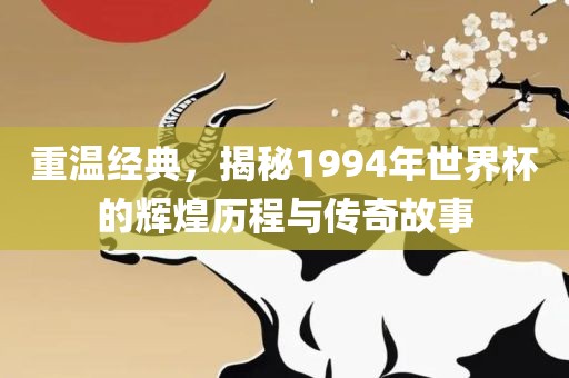 重温经典，揭秘1994年世界杯的辉煌历程与传奇故事