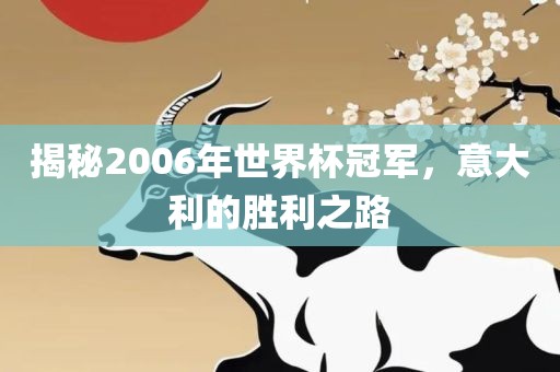 揭秘2006年世界杯冠军，意大利的胜利之路