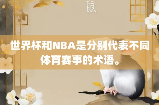 世界杯和NBA是分别代表不同体育赛事的术语。