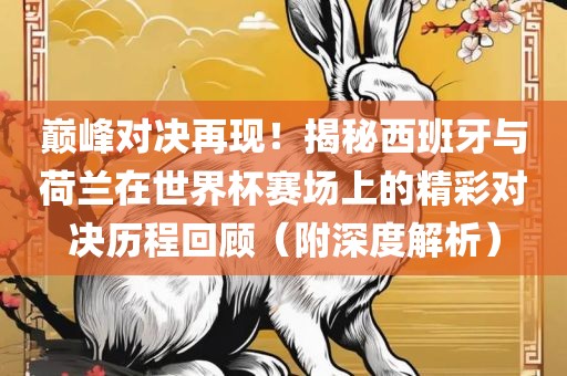 巅峰对决再现！揭秘西班牙与荷兰在世界杯赛场上的精彩对决历洛阳市法福文化传播有限公司程回顾（附深度解析）