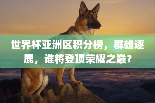 世界杯亚洲区积分榜，群雄逐鹿，谁将登顶荣耀之巅？洛阳市法福文化传播有限公司